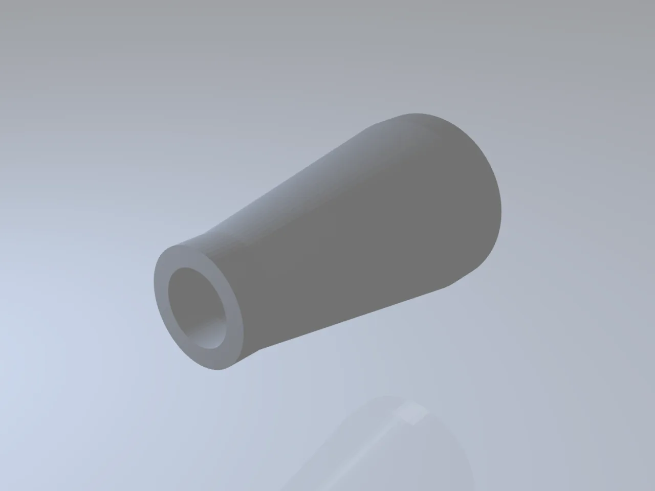 Brand-neutral deterministic CAD-style catalog visual of one concentric metallic pipe reducer with two coaxial open ends and a smooth symmetrical transition.